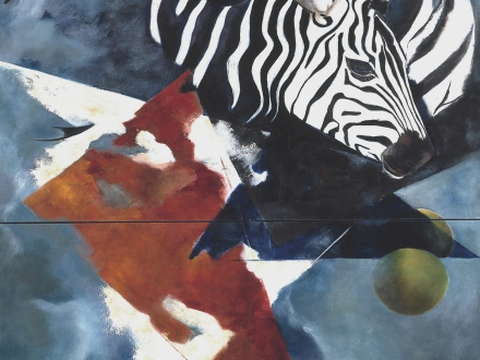 Zebra best blue background C