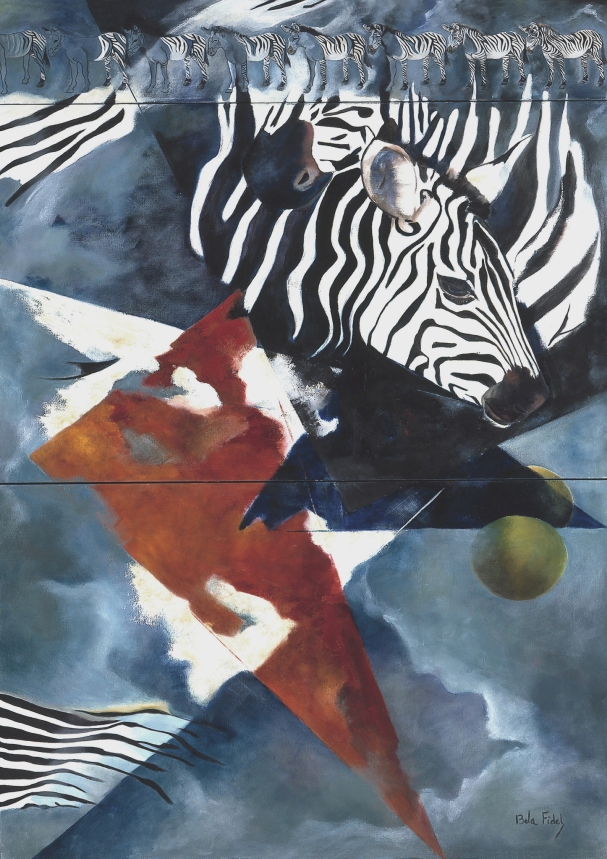 Zebra best blue background C